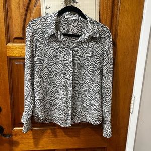 EUC Abercrombie Sheer Gray and White Button Down Medium